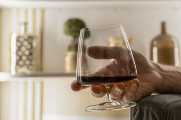 Elegant glasses for cognac, whiskey, champagne and wine