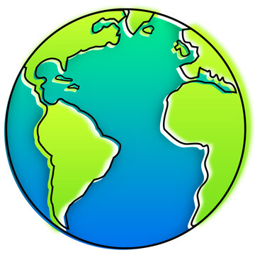Earth globe icon white background.