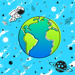 Abstract globe of earth from space.