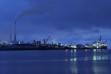 SDGs！えんとつ町の煙と空模様！周南市コンビナートの光と工場汚染問題と子供達の未来社会