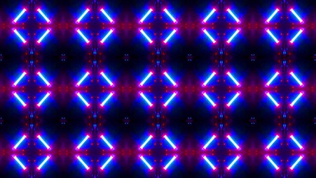 Motion graphic: kaleidoscope colorful neon lights