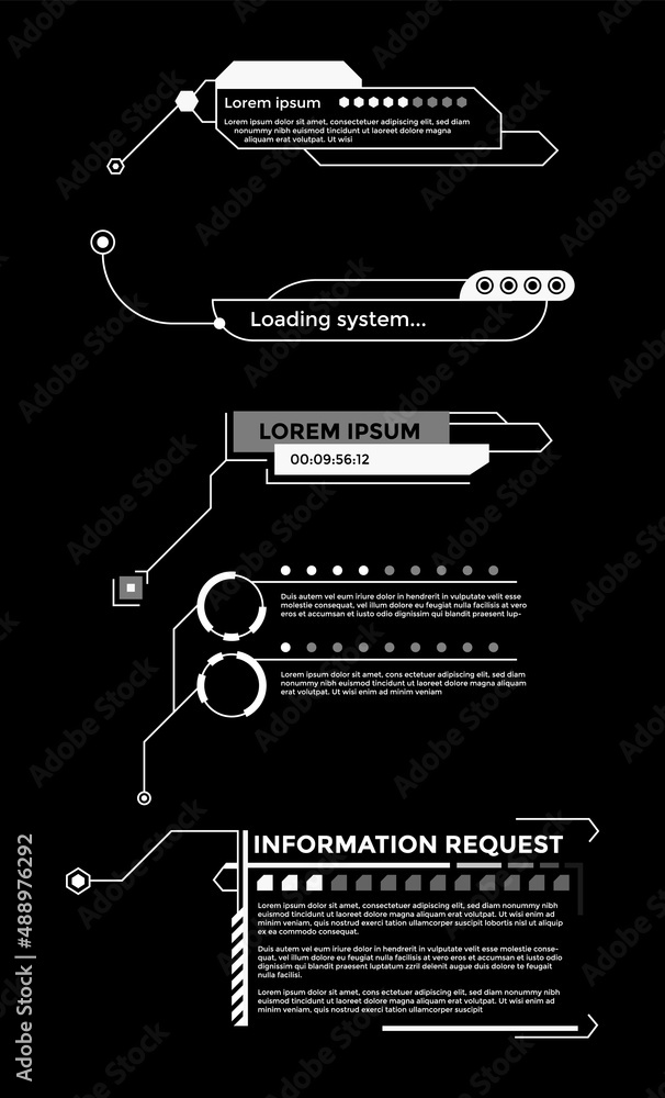 Poster callouts titles banner. futuristic digital line text frame boxes and label emplate set. pop-up or de