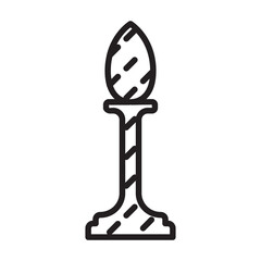 Chess game outline vector icon.Outline vector illustration of knight. Isolated illustration of chess game icon on white background.