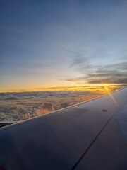 Fototapeta na wymiar The photos from the airplane in Brisbane Australia during the golden hour