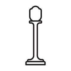 Chess game outline vector icon.Outline vector illustration of king. Isolated illustration of chess game icon on white background.