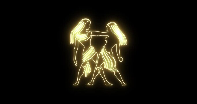 Zodiac signs Gemini on Alpha Channel