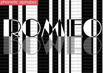 R (romeo) wallpaper background phonetic alphabet design for decoration	
