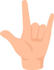 Human hand gesture rock and roll isolated. Vector sign gesture rock hand illustration