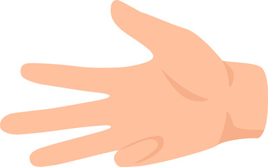 Four finger on human hand, counted gesture. Vector human finger gesture, number of four illustration