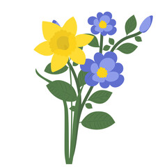 bouquet of flowers cartoon flat design, isolated