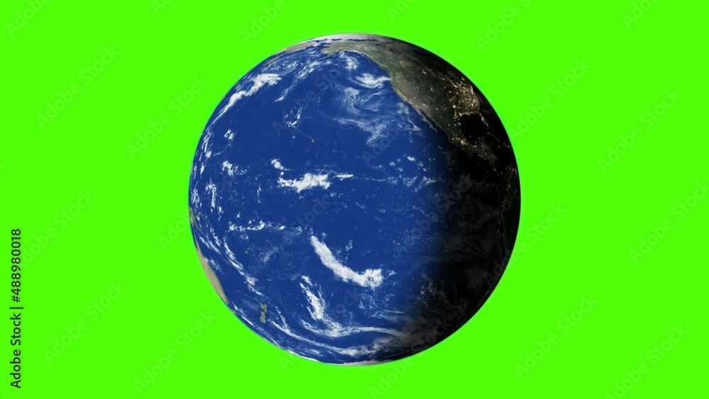 Sticker planet earth spinning in space animation. day to night computer animation. realistic world globe at 