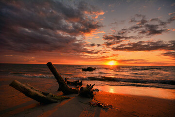 Sunset at a tropical beach