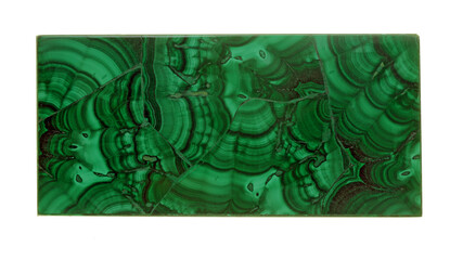 Malachite plate formed by inlaying