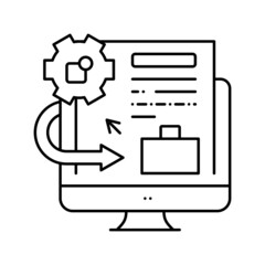 integration system line icon vector illustration