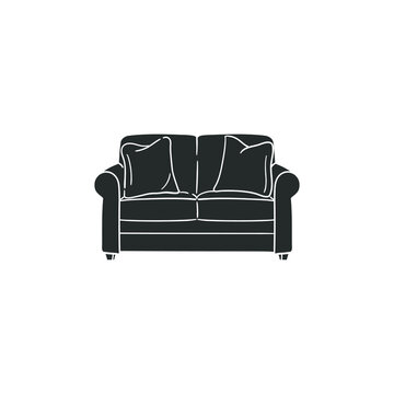 recommend clip art: Loveseat Icon Silhouette Illustration. Furniture Sofa Interior Vector Graphic Pictogram Symbol Clip Art. Doodle Sketch Black Sign.