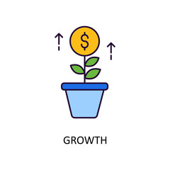 Growth Vector Filled Outline Icon Design illustration. Fintech Symbol on White background EPS 10 File