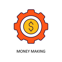 Money Making Vector Filled Outline Icon Design illustration. Fintech Symbol on White background EPS 10 File