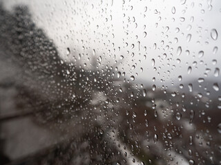 窓についた雨の水滴