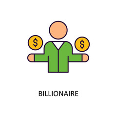 Billionaire Vector Filled Outline Icon Design illustration. Fintech Symbol on White background EPS 10 File