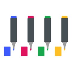 Colorful marker pens.  Set vector.