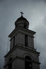 Fototapeta na wymiar church steeple before rain