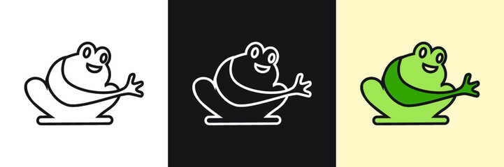 Frog give a hand vector icon