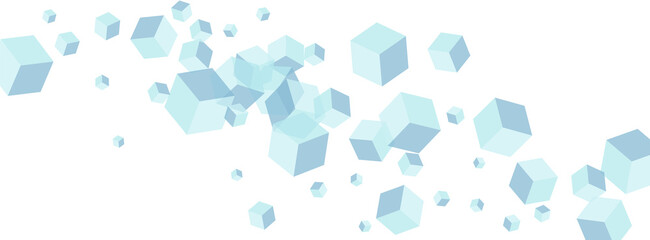 Blue-gray Geometric Background White Vector. Square Simple Texture. Blue Polygon Cardboard Illustration. Scatter Template. White Style Block.