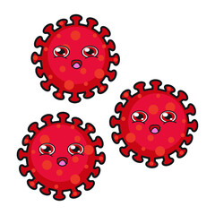 Cute happy and annoying Red Virus Illustration