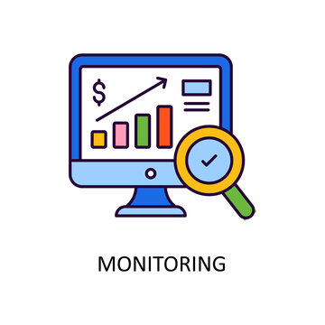 Monitoring Vector Filled Outline Icon Design illustration. Fintech Symbol on White background EPS 10 File