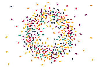 Orange Leaf Vector White Background. Red Confetti Decor Template. Fall Foliage Pattern. Bright Confetti Illustration.