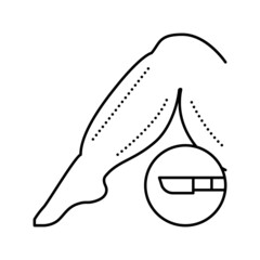 leg plastic surgery line icon vector illustration
