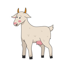 Goat Male smile cute cartoon vector art