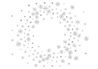 Silver Confetti Background White Vector. Snowflake Luxury Pattern. Luminous Dot Crystal. Grey Subtle Illustration.