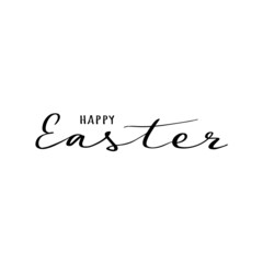 Easter lettering. Hand drawn phrase for Greeting card isolated on white background. Happy easter lettering