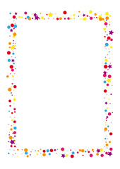 Blue Vector Star Background. Frame Circle Decoration. Purple Confetti Celebration Illustration. Explosion Dot Illustration.