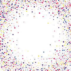 Red Dot Colorful Illustration. Festive Confetti Isolated. Green Sprinkles Geometric Texture. Blue Object Round.