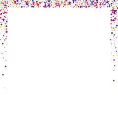 Red Round Celebration Background. Falling Circle Isolated. Pink Pattern Square Texture. Green Celebrate Confetti.