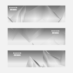Fototapeta premium Set of grey and silver banner design