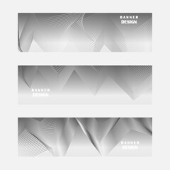Fototapeta premium Set of grey and silver banner design