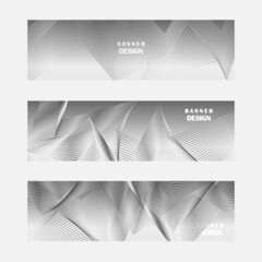 Fototapeta premium Set of grey and silver banner design