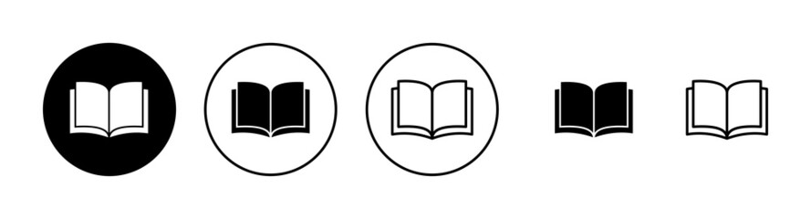 Book icons set. open book sign and symbol. ebook icon