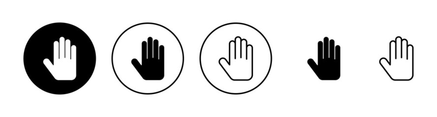 Hand icons set. hand sign and symbol. palm