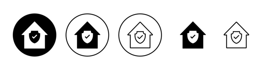 home insurance icons set. home protection sign and symbol