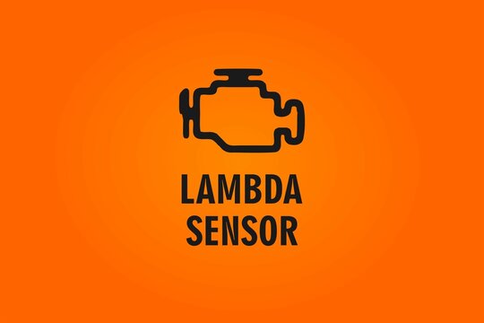 Check Engine icon and Lambda Sensor text on orange background