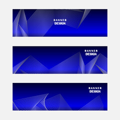 Set of blue and silver banner design