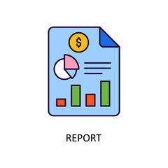 Report Vector Filled Outline Icon Design illustration. Fintech Symbol on White background EPS 10 File