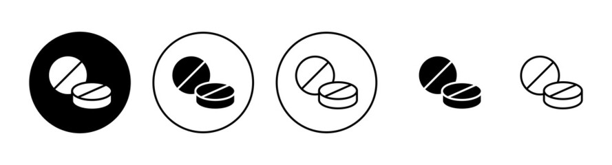 Pills icons set. capsule icon. Drug sign and symbol