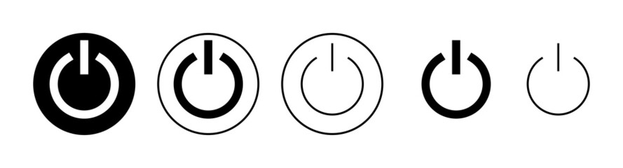 Power icons set. Power Switch sign and symbol. Electric power