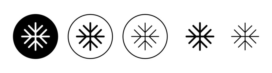 Snow icons set. snowflake sign and symbol