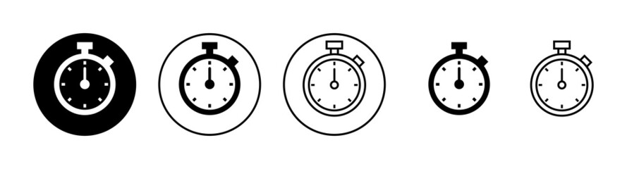 Stopwatch icons set. Timer sign and symbol. Countdown icon. Period of time